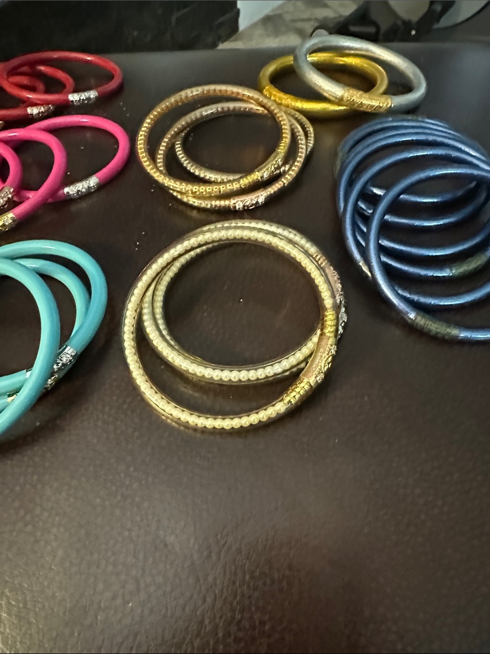 Women's Multicolor Metal and Enamel Bangle Bracelet Set - Picture 11 of 14
